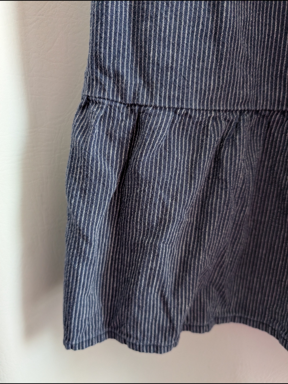 Carve Designs Nellie Linen Blend Blue and White Striped Sleeveless Dress - M - Picture 11 of 15